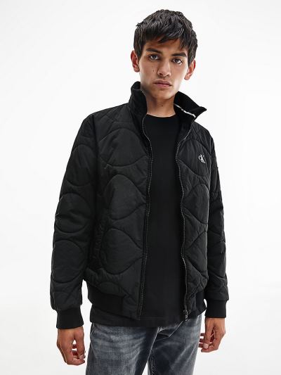 Calvin Klein Ruhák HU017948 | Calvin Klein Quilted Férfi Bomber Dzseki Fekete